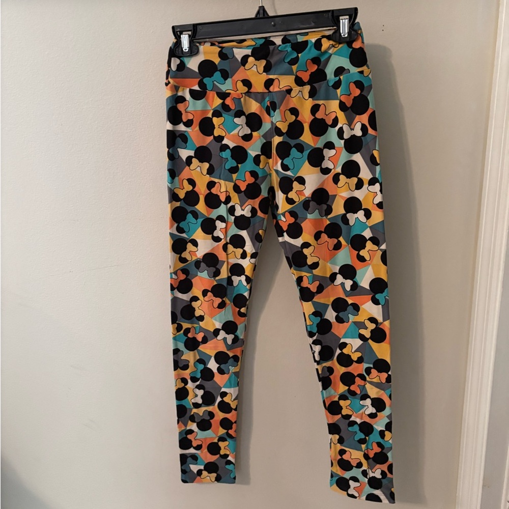 Black and Orange Floral Leggings Full-Length Stretchy